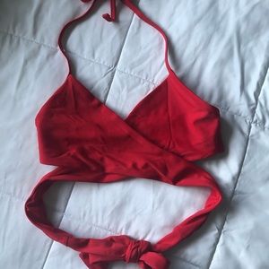 Aerie Red Tie Bikini Top Never Been Worn